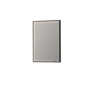 Spiegel INK SP19 Rechthoek In Stalen Kader Met Indirecte Colour Changing LED Verlichting 60 x 4 x 80 cm Mat Zwart