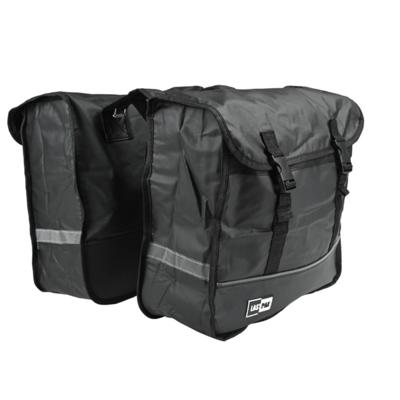 Fietstas dubbel - mat zwart - 35L - 36 x 34 x 14 cm - bisonyl - gespsluiting