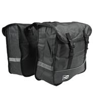 Fietstas dubbel - mat zwart - 35L - 36 x 34 x 14 cm - bisonyl - gespsluiting
