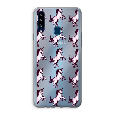 Musketon Unicorn: Samsung Galaxy A20s Transparant Hoesje