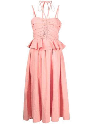 Ulla Johnson robe volantée à dos-nu - Rose