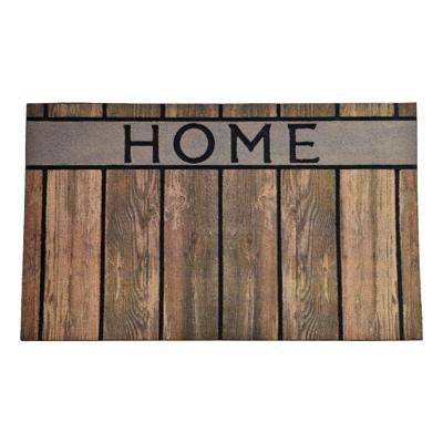 Deurmat - met print - rubber - houtlook - bruin - 45 x 75 cm - schoonloopmat