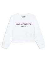 Balmain Kids sweat en coton à logo imprimé - Blanc - thumbnail