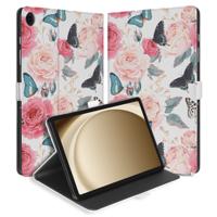 Tablet Book Case Butterfly Roses Samsung Galaxy Tab A11 Plus