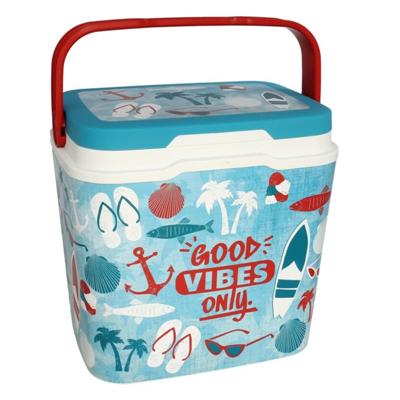 Beach Vibes Koelbox - 29 liter - kunststof - summer print - 39 x 27 x 37 cm