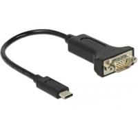 DeLOCK 63908 kabeladapter/verloopstukje USB C RS-232 Zwart - thumbnail