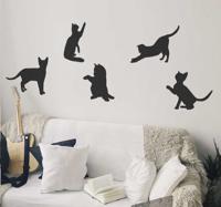 Zelfklevende muursticker dansende katten - thumbnail
