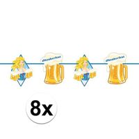 8x Beierse/Bayern print slinger met bier 10 meter feestversiering   -