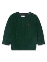 POLO RALPH LAUREN KIDS pull en maille torsadée à logo brodé - Vert