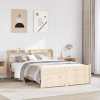 Bedframe met hoofdbord massief grenenhout 150x200 cm