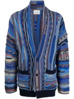 Laneus cardigan en maille intarsia - Bleu - thumbnail