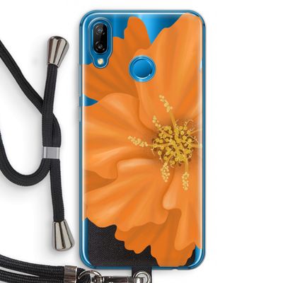 Orange Ellila flower: Huawei P20 Lite Transparant Hoesje met koord
