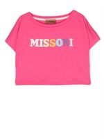 Missoni Kids t-shirt en coton à logo imprimé - Rose