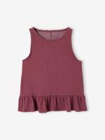 Mouwloos hemdje voor meisjes met ruches terracotta