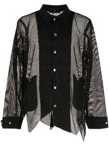 Black Comme Des Garçons surchemise asymétrique en maille ajourée - Noir