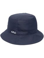 A.P.C. bob matelassé à logo imprimé - Bleu