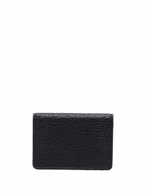 Maison Margiela porte-carte en cuir à détails de coutures - Noir
