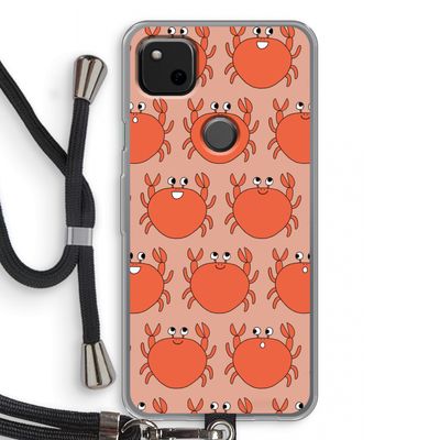 Krab: Pixel 4a Transparant Hoesje met koord