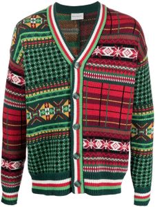 Drôle De Monsieur cardigan en maille intarsia - Vert