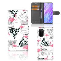 Samsung Galaxy S20 | Telefoonhoesje | Met pasjeshouder | Flamingo Triangle