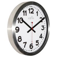 Wandklok NeXtime dia. 35 cm, aluminium, wit, 'Station' Radio Controlled (DCF) - thumbnail