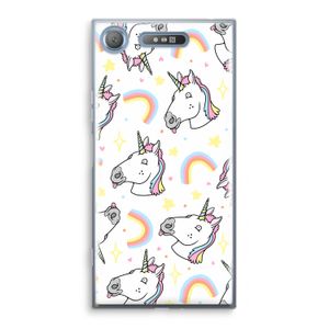 Rainbow Unicorn: Sony Xperia XZ1 Transparant Hoesje