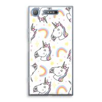 Rainbow Unicorn: Sony Xperia XZ1 Transparant Hoesje - thumbnail