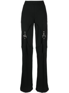 Blumarine pantalon évasé à détail de boucle - Noir