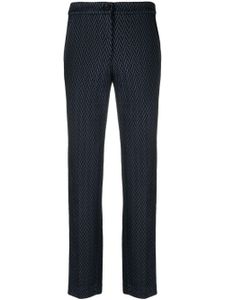 Emporio Armani chevron-jacquard cropped trousers - Bleu