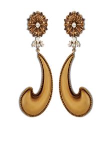 ETRO crystal-embellished paisley earrings - Or