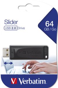 Verbatim Slider USB-stick 64 GB Zwart 98698 USB-A 2.0