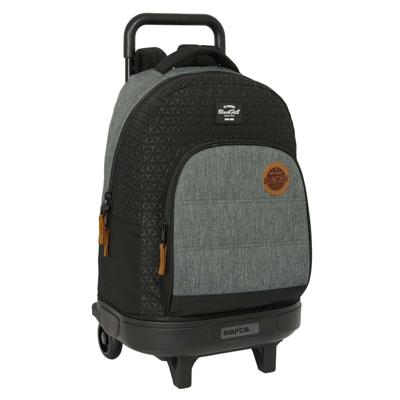 Schoolrugzak met Wielen BlackFit8 Old school Zwart Grijs 33 x 45 x 22 cm