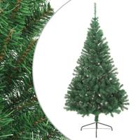 VidaXL Kunstkerstboom met standaard half 240 cm pvc groen
