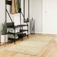 VidaXL Vloerkleed pamplona shaggy hoogpolig modern 80x200 cm goudkleur