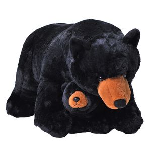 Pluche knuffel dieren familie zwarte beren 76 cm   -