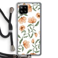 Peachy flowers: Samsung Galaxy A42 5G Transparant Hoesje met koord