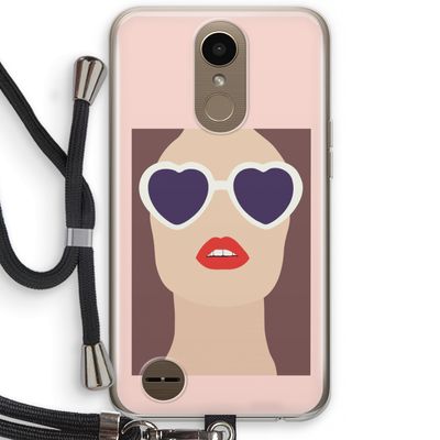 Red lips: LG K10 (2017) Transparant Hoesje met koord