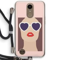 Red lips: LG K10 (2017) Transparant Hoesje met koord