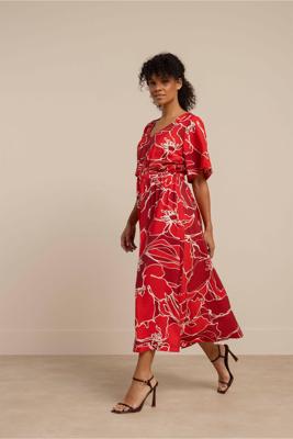 Studio Anneloes Fransje Flower Dress 13664 Jurk 4028 Ruby Red/coral Red