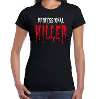 Professional killer halloween verkleed t-shirt zwart voor dames - thumbnail