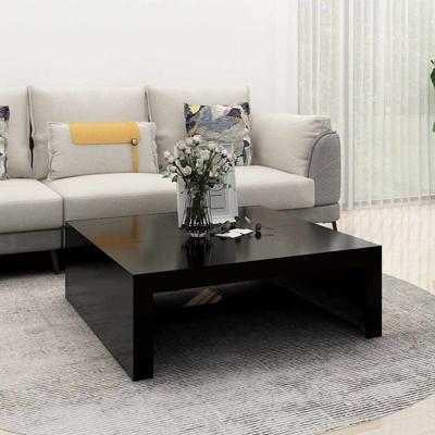 Salontafel 100x100x35 cm bewerkt hout zwart