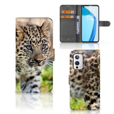 OnePlus 9 | Telefoonhoesje | Met pasjeshouder | Baby Luipaard