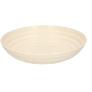 Rond bord/camping - diep bord - D19 cm - beige - kunststof - onbreekbaar