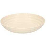 Rond bord/camping - diep bord - D19 cm - beige - kunststof - onbreekbaar