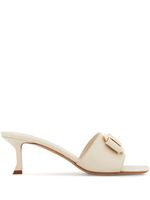 Ferragamo mules en cuir à détail de nœud 55 mm - Blanc