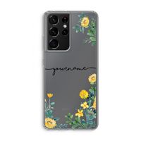 Gele bloemen: Samsung Galaxy S21 Ultra Transparant Hoesje