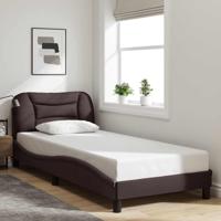 Bedframe zonder matras "Hvar" 90x200 cm stof donkerbruin