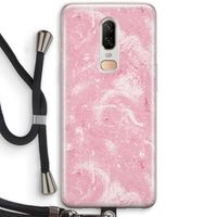 Abstract Painting Pink: OnePlus 6 Transparant Hoesje met koord