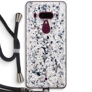 Gespikkelde marmer: HTC U12+ Transparant Hoesje met koord