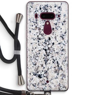 Gespikkelde marmer: HTC U12+ Transparant Hoesje met koord